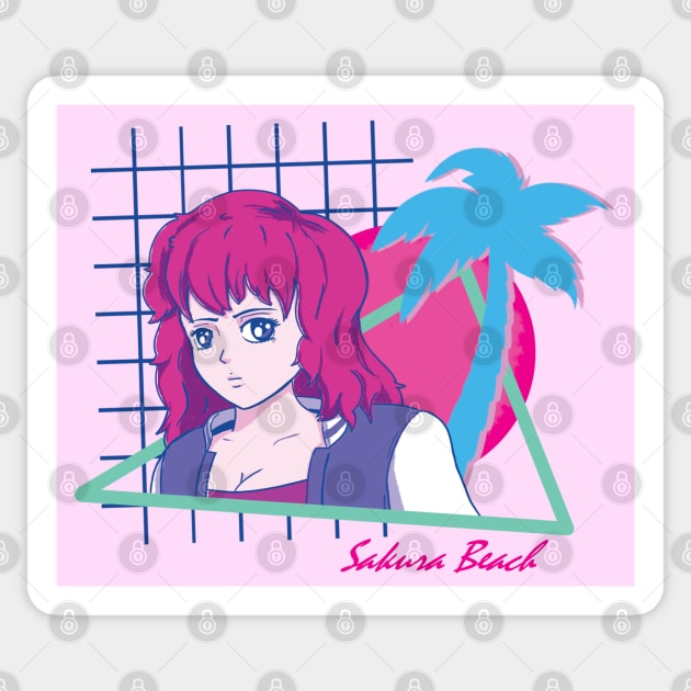 Sakura Beach Sticker by ThompsonTom Tees